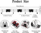2 Pack 3 Racks and 4 Hooks Broom and Mop Holder Wall Mounted Garage Organizer - Image 3