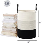 VIPOSCO Large Laundry Hamper, Tall Woven Rope Storage Basket - Image 5