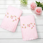 Jacquotha Pink Hand Towels for Bathroom – Soft Cotton, 13x29 Inches, - Image 2