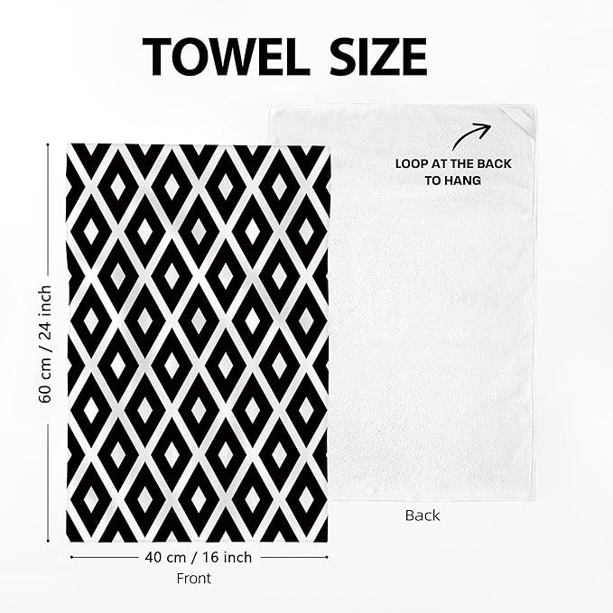 White Black Kitchen Towels Decorative Set of 4, Soft Absorbent Abstract Modern - Image 2