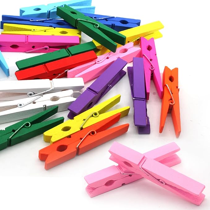 Bivethoi 2.9 Inch Clothes Pins, Colored Wooden Clothespins - Image 7