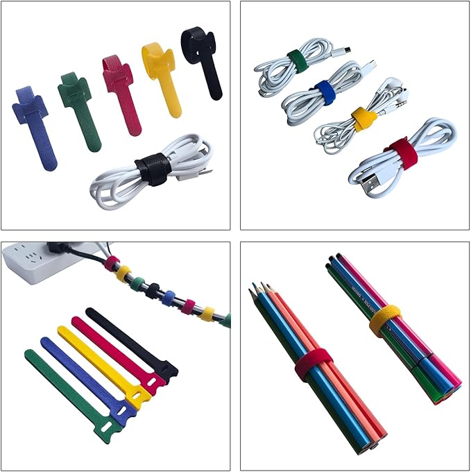 6 Inches Multi-Colour Reusable Cable Ties Cord Straps Multi-Purpose Wire Ties - Image 2