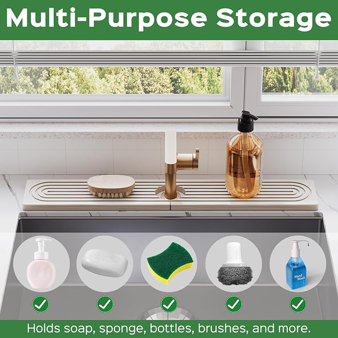 23.6 Inch Stone Faucet Mat for Kitchen Sink Splash Guard - Image 6