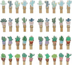 Bitray Mini Wooden Clothespins Cute Cactus Wooden Clips Multi-Function Photo by WelcometoBitray