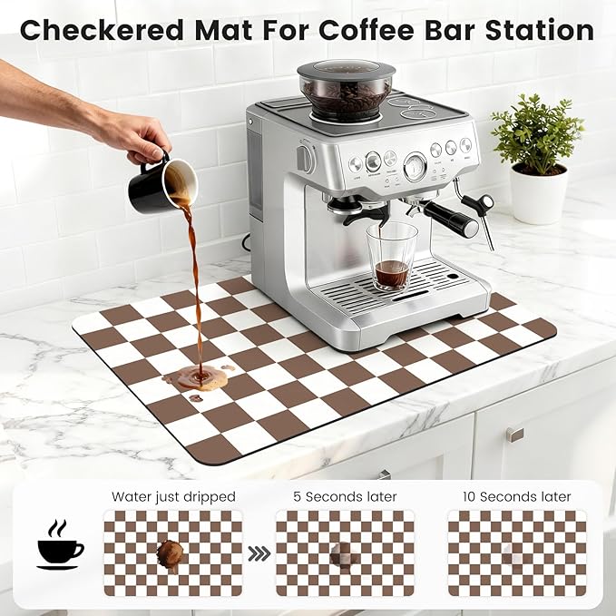 12" x 20" Checkered Dish Drying Mat - Image 4