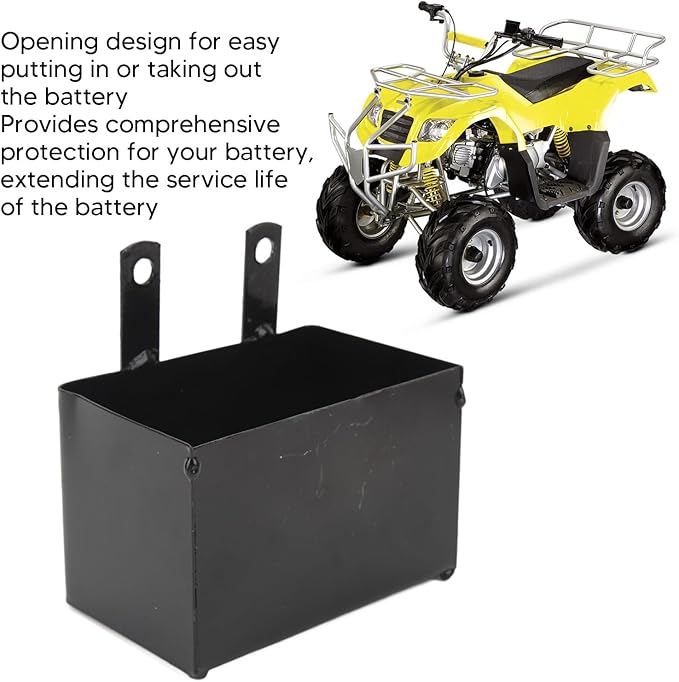 Battery Carrier Case, Motorcycle Battery Box Holder Black Rustproof Sturdy - Image 3