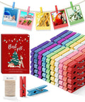 Mini Clothes Pins for Photo, Small Colored Clothespins 100 Pack Wooden Rainbow by SFSOONEAT