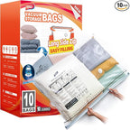 TAILI 10 Pack Vacuum Storage Bags, LONG SIDE ZIP, Vacuum Seal Bags by TAILI