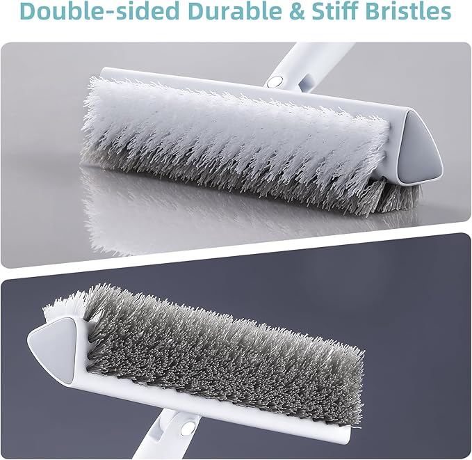 MOPALL Floor Scrub Brush with Long Handle 55", Dual-Sided Stiff Bristle Grout - Image 2