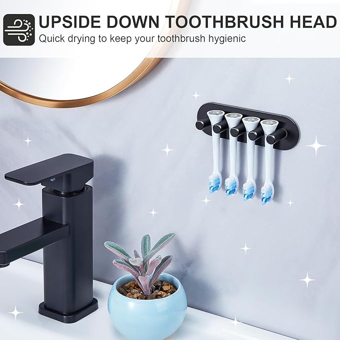 Electric Toothbrush Head Holder, Toothbrush Holders Wall Mounted, Adhesive - Image 4