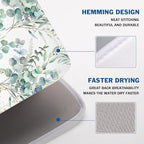 Spring Sage Green Leaves Dish Drying Mat - Image 4