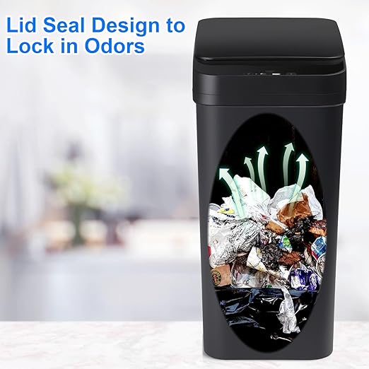 Bathroom Touchless Trash Can 2.2 Gallon Smart Automatic Motion Sensor Rubbish - Image 3