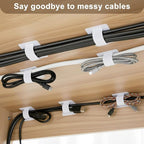 100 Pcs Hook and Loop Cable Ties, Self Adhesive Cable Management Desktop Cable - Image 3