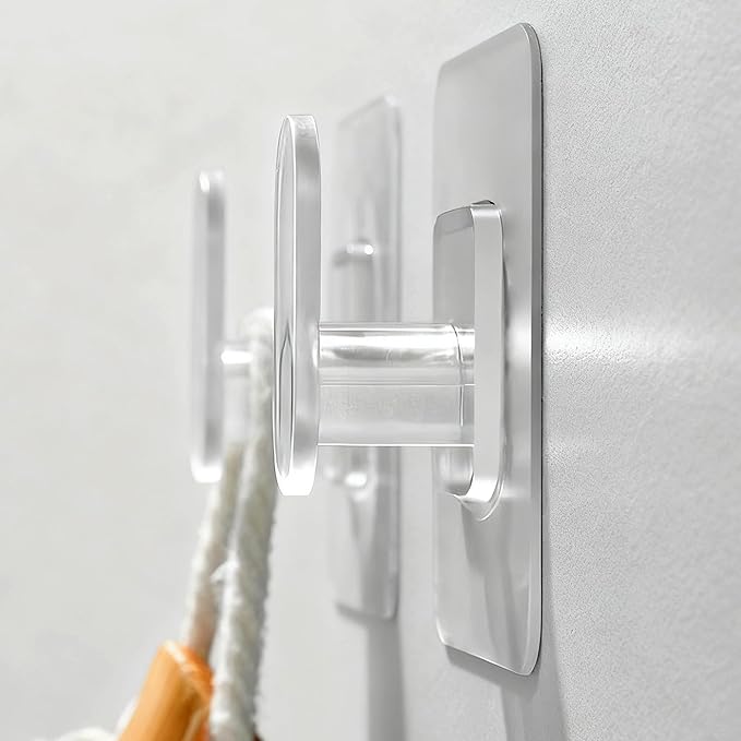 DELITON Clear Cute Storage Hooks, 10 Packs, Adhesion - Image 4