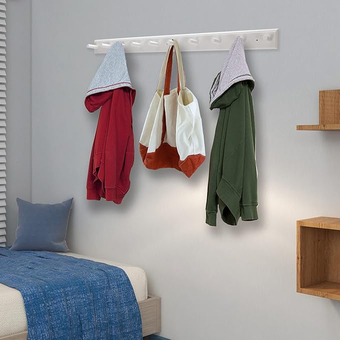 2PCS Coat Rack Wall Mounted, Long 38'' Wooden Wall Coat Hooks - Image 4