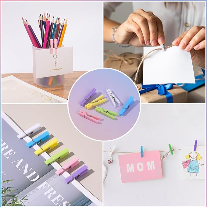 60PCS Party Favors, 60 Baby Shower Clothespin Games, 1.4 Inch Mini Clothes Pins - Image 4