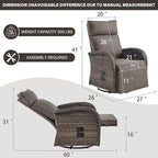 Belord Dual-Adjust Outdoor Swivel Recliner Chair – Wicker Reclining Patio Chair with Adjustable Backrest and Footrest, All-Weather Wicker Chaise Lounge Chair Outdoor for Pool Deck (2.0) - Image 2
