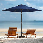 JEAREY 7.5FT Patio Umbrella Outdoor Table Umbrella with 6 Sturdy Ribs, Push Button Tilt & Easy Crank Table Umbrella for Garden, Deck, Backyard & Pool, Deep Blue - Image 2