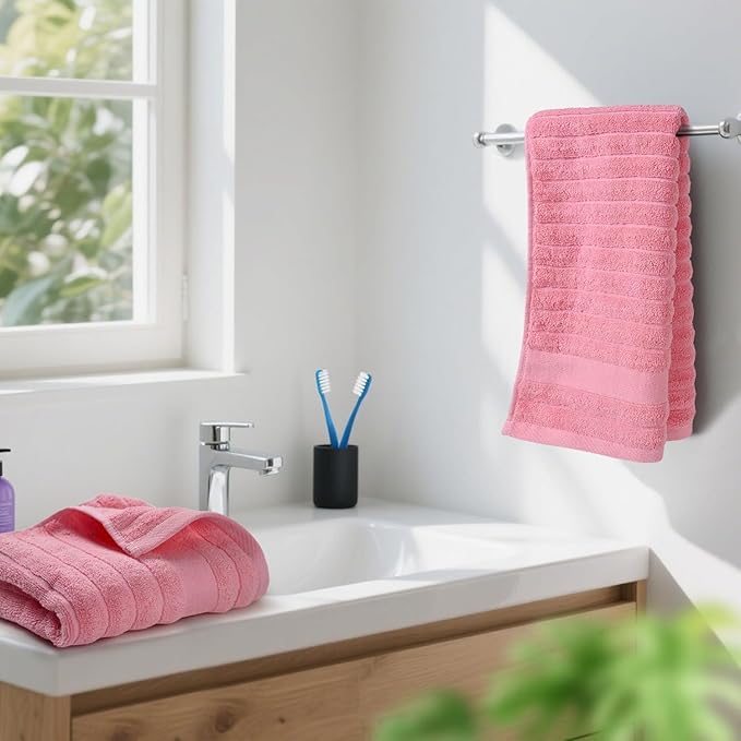Jacquotha 2-Pack Hand Towels for Bathroom Ribbed – Cotton Face Towel for Women - Image 4