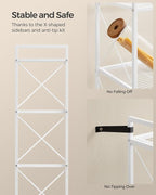SONGMICS 5-Tier Metal Storage Rack, Shelving Unit with X Side Frames, Dense Mesh, 12.6 x 23.6 x 57.3 Inches, for Entryway, Kitchen, Living Room, Bathroom, Industrial Style, Cloud White UBSC165W01 - Image 4