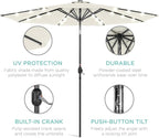 Best Choice Products 10ft Solar Polyester LED Lighted Patio Umbrella w/Tilt Adjustment and UV-Resistant Fabric - Image 5
