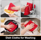Mordimy 100% Cotton Terry Cloth Dish Cloths, Soft and Absorbent Checkered Dish - Image 4