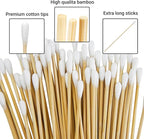 500/1000 Count 6'' Long Round/Pointed Cotton Swabs Durable Stem, Lint- Free Gun - Image 2
