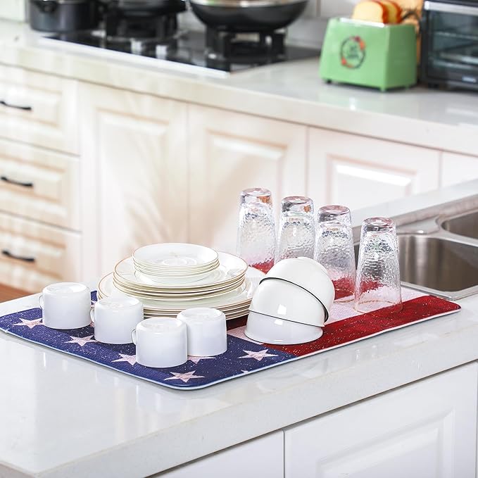2 Pcs Memorial Day Dish Drying Mat - Image 5