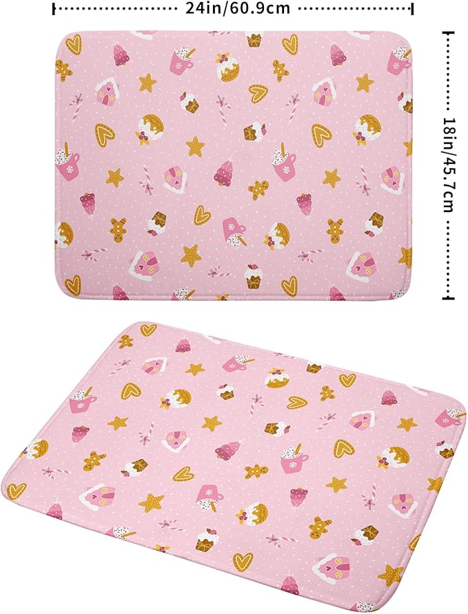 Christmas Pink Dish Drying Mat 18 x 24 Inch - Image 2