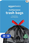 Amazon Basics 30 Gallon Multipurpose Drawstring Trash Bags, 20% Post Consumer by AmazonBasics
