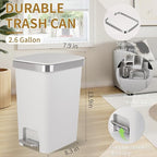 Small Bathroom Trash Can with Lid and 3 Rolls Trash Bags, Step Pedal - Image 2