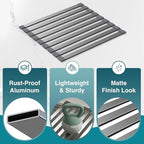 Aluminum Roll Up Dish Drying Rack Over The Sink, 17.7" x 13.4" Rust-Proof - Image 7