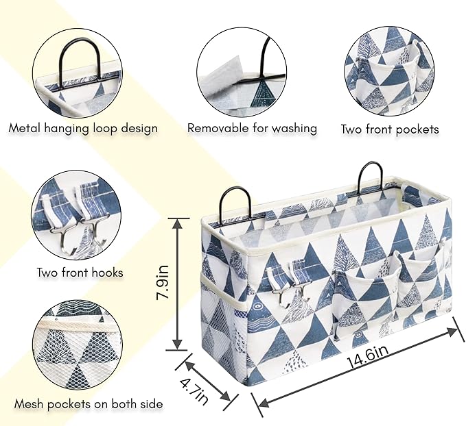 3pcs Large Wall Hanging Organizer Bag, Linen Fabric Door Hanging Storage Baskets - Image 5