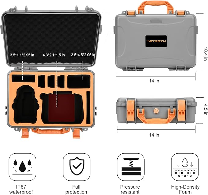 Hard Case for DJI Mini 4 Pro: IP67 Waterproof Carrying Cases for Mini 4/3 Pro/3 - Image 2