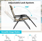 Homall Zero Gravity Chair Patio Folding Lawn Outdoor Lounge Gravity Camp Reclining Lounge Chair with Cup Holder Pillows for Poolside Backyard and Beach Set of 4 (Beige) - Image 4