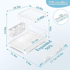 2 Tier Dish Drying Rack, Large Extendable Dish Racks - Image 2