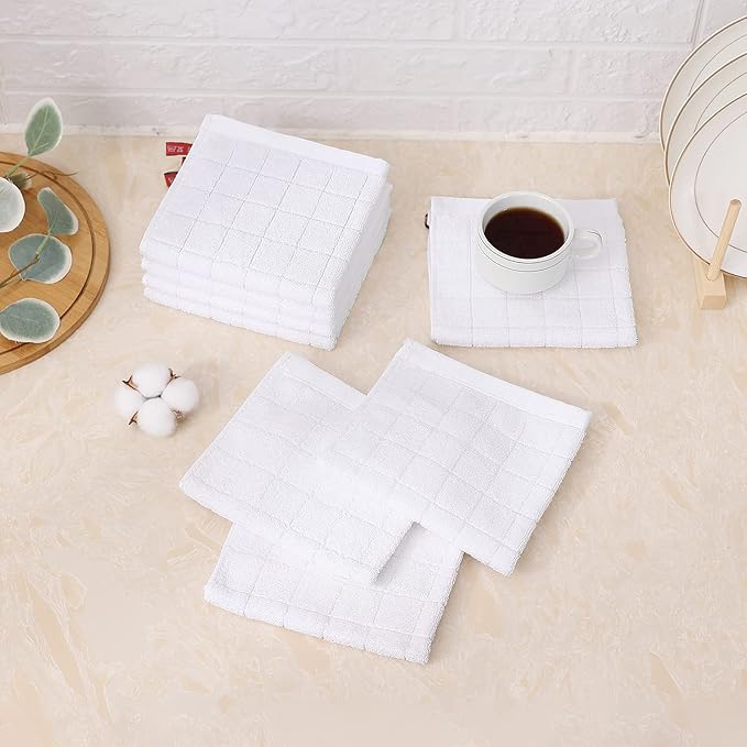 Mordimy 100% Cotton Terry Cloth Dish Cloths, Soft and Absorbent Checkered Dish - Image 8