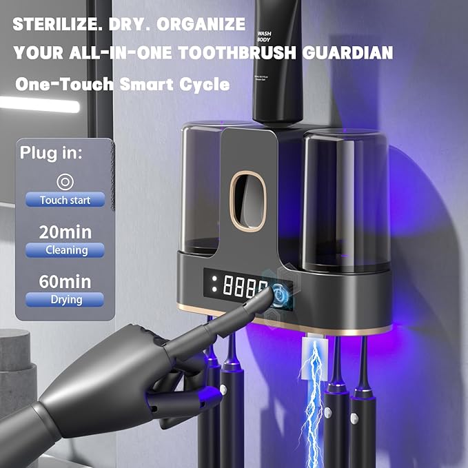 Electric Toothbrush Holders for Bathrooms, Dustproof Smart Toothbrush Holder - Image 5