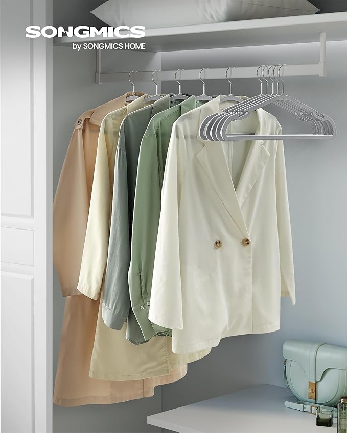 SONGMICS Clothes Hangers 50 Pack, Heavy-Duty Plastic Hangers, Coat Hangers - Image 2