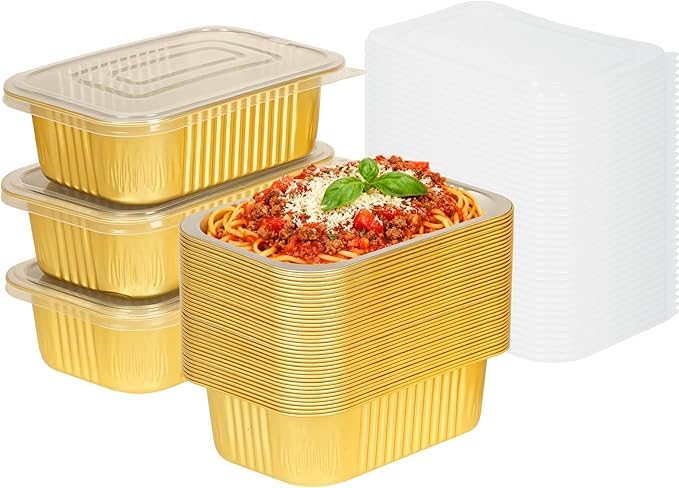40 Pack 2LB Gold Aluminum Foil Pans by Unknown