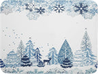 Giwawa Winter Blue Snowflake Dish Drying Mat Christmas Tree Kitchen Counter by Giwawa