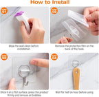 Adhesive Wall Hooks for Hanging Heavy Duty 33lb, Waterproof and Rustproof - Image 7