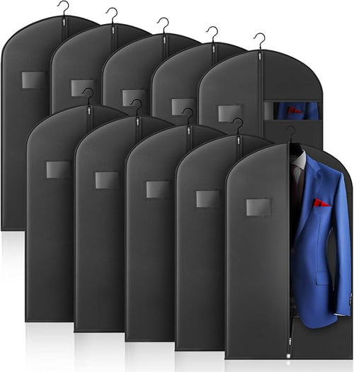 10 Pack 40-inch Garment Bags for Travel, Garment Bags for Hanging Clothes by Hleelomi