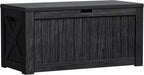 Greesum Outdoor Storage Box 120 Gallon Storage Bin with Lid for Patio Furniture, Garden Tools, Pool Supplies, Lockable, Waterproof and UV Resistant, Black by BuynowfromGreesum