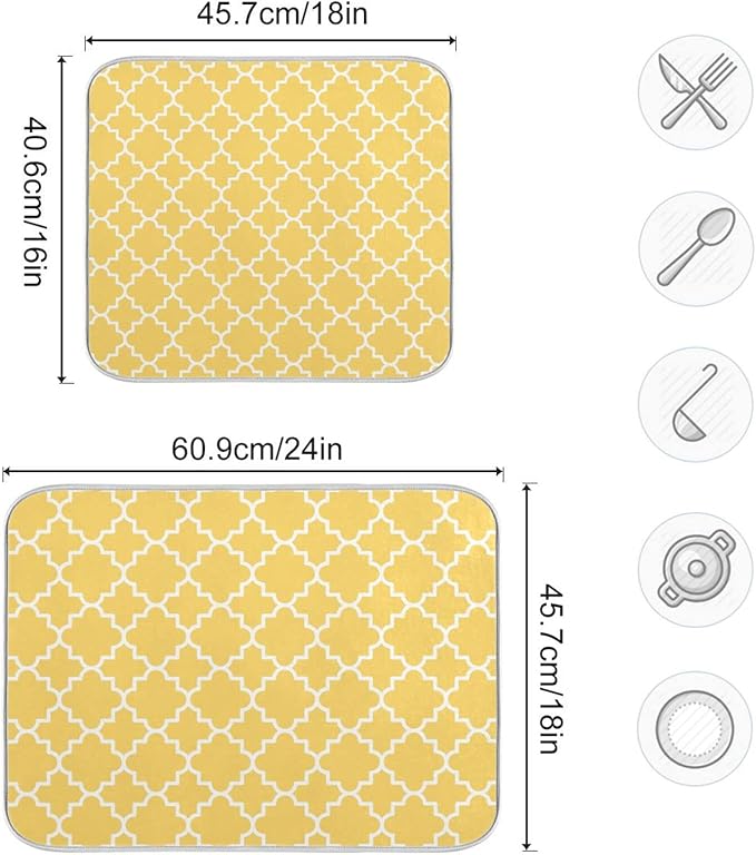 Super Absorbent Dish Drying Mat, Microfiber Fast-Drying Dish Mat, Kitchen Dish - Image 3