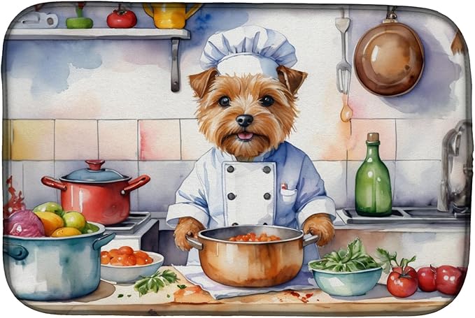 Caroline's Treasures DAC6290DDM Norfolk Terrier The Chef Dish Drying Mat by CarolinesTreasures