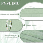 3Pcs Sage Green Hand Towels 29.5 x 13.7 Inch Gradient Green Floral Embroidered - Image 3