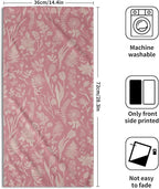 Pink Spring Floral Hand Towels for Bathroom Set of 2 Flower Leaves Vintage - Image 2