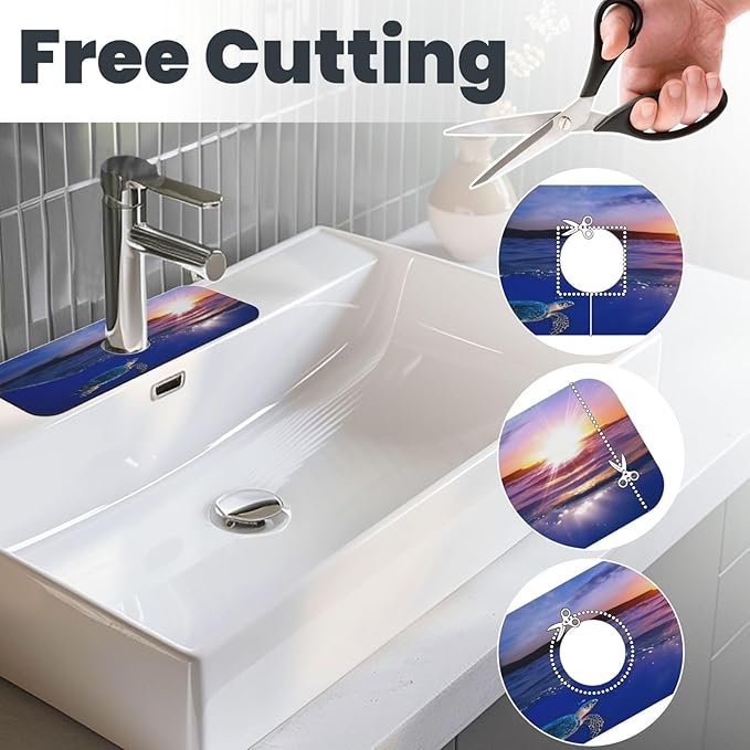 Sea turtle Kitchen sink faucet pad, strong water absorption, anti slip - Image 3
