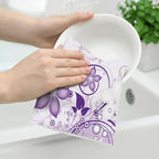 Purple Floral Kitchen Towels - Image 4